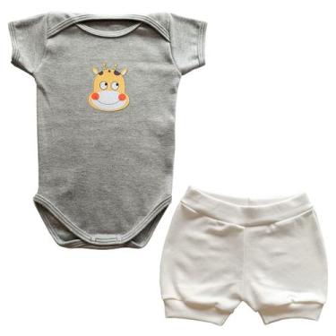 Imagem de Conjunto Body Manga Curta Girafa Bebê + Shorts - Mellane Baby, PP, Mes