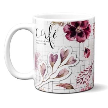 Imagem de Caneca Xícara Porcelana Presente Positividade Café Cafuné