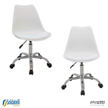 Imagem de KIT 2 Cadeiras Office Luisa Cromada Várias Cores - Rivatti, Branco