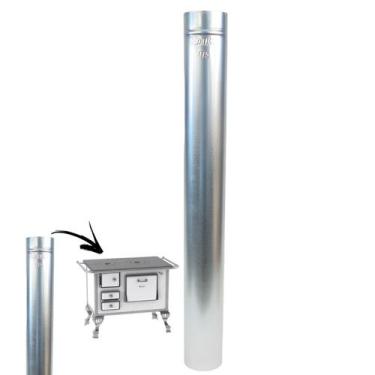 Imagem de Cano 50cm Em Aço Galvanizado 120mm Para Chaminé Fogão à Lenha Lareira 