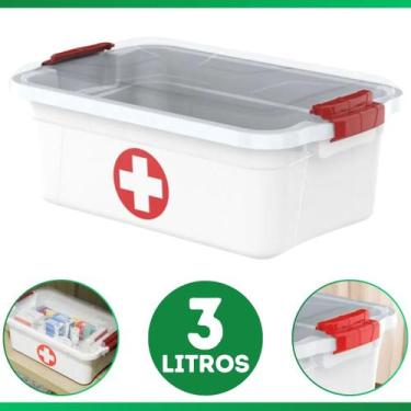 Imagem de Maleta Caixa Primeiros Socorros Medicamentos C/2 Travas - Uninjet