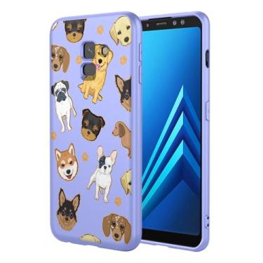Imagem de KOARWVC Capa de celular para Galaxy A8 Plus 2018, capa para Samsung A8+ 2018 SM-A730F, design de estampa de cachorro fofo, capa protetora fina de TPU macio para Samsung Galaxy A8 Plus 2018 cachorro