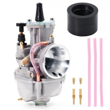 Imagem de Carburador compatível com KX80 KX85 KX100 Yamaha YZ80 YZ85 DT100 SUZUKI RM80 85 CR80 CR85R GY6 PWK28mm 2 tempos Racing Flat Slide Carb Replace# 15003-1617. Carburador com agulha de admissão jet