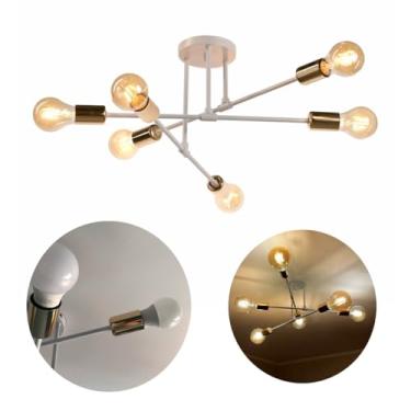 Imagem de Luminária de Teto 6 Cabeças Estilo Sputnik Lustre, Para Sala de Estar, Quarto e cozinha Estilo Moderno