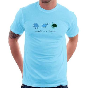 Imagem de Camiseta Animals are friends - Foca na Moda, Azul bebê, M