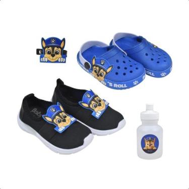 Imagem de Kit Tenis Meia Infantil E Babuche Patrulha Azul - NEXA, Azul, 26/27