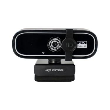 Imagem de C3Tech WebCam WB-200BK Preto video em QHD 2K, microfone embutido, Sensor CMOS, Tampa de privacidade