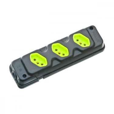 Imagem de Tomada Barra Fiolux Tripla 2P+T20A Preto, Preto