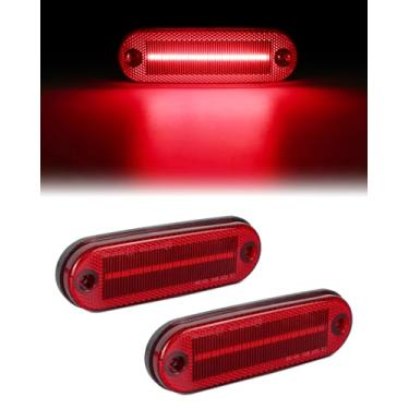 Imagem de PWOBVZ Lente vermelha LED traseira marcador de luz para Toyota RAV4 1996 1997 1998 1999 2000, lâmpada de para-lama substitui OEM 8175042010 8176042010, pacote com 2