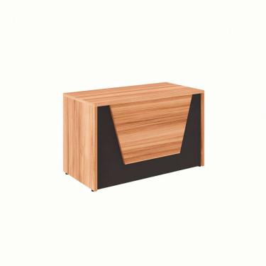 Imagem de Balcão de Atendimento Recepção Nogal Sevilha e Preto 74x120 cm