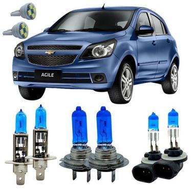 Imagem de Kit Lampadas Super Branca 8500k Agile 2012 A 2016 + Led T10 - Cinoy/Qu