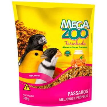 Imagem de Ração Megazoo Farinhada Mel, Ovos e Própolis para Pássaros - 300 g