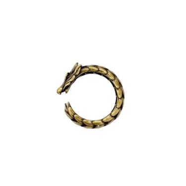 Imagem de Cykdohy Anel retrô mitológico de dragão para homens e mulheres vintage punk motociclista banda aberta amuleto gótico dominador hip hop rock esculpido no zodíaco chinês anéis de dedo ajustável animal