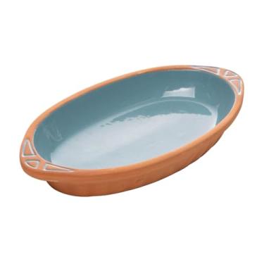 Imagem de WOLFF - Refratário Oval com Alça Maia 28cm x 13,5cm x 4cm Turquesa Cerâmica