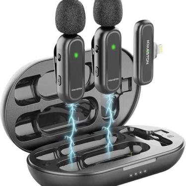 Imagem de Microfone Lapela Sem fio Duplo Wireless Compativel Iphone. Para Smartp