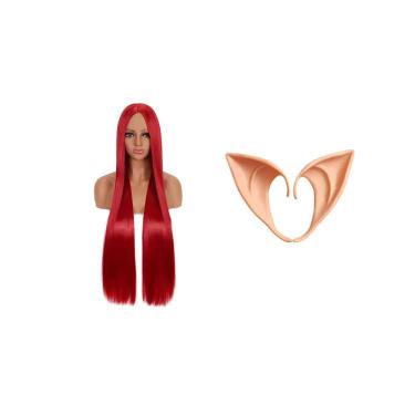 Imagem de Fantasia Anime Nilou Peruca Super Longa E Orelha Cosplay