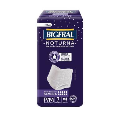 Imagem de Roupa Intima Descartável Bigfral Noturna P/M 7 Unidades