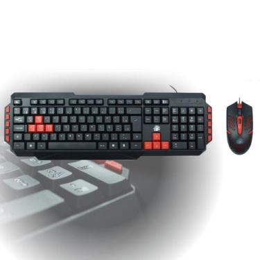 Imagem de Kit Teclado E Mouse Gamer KG-03R Nemesis Start 2.0 Preto E Vermelho Us