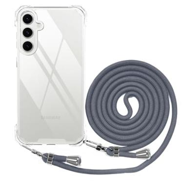 Imagem de BEIMEITU Capa de cordão para Samsung Galaxy S24 FE com alça transparente, capa protetora traseira com alça ajustável no pescoço senhora, capa de telefone transversal de PC para Samsung Galaxy S24 FE