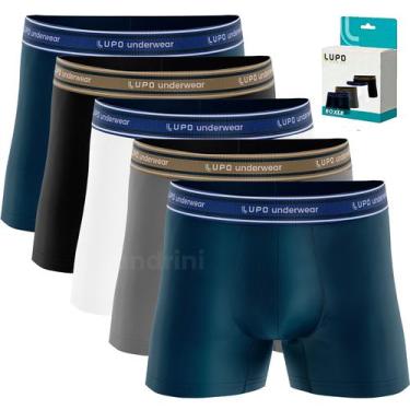 Imagem de Kit 5 Cuecas Boxer Lupo Algodão Sem Costura 523, P, Sortido