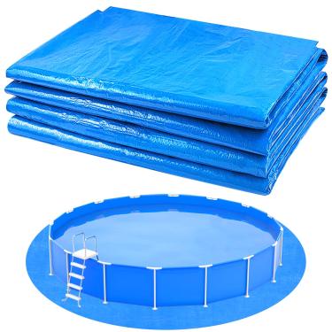 Imagem de YEXEXINM Pano de chão de piscina redondo de 24 m, pano de chão de piscina, almofada de forro de piscina redonda para piscina acima do solo, protetor de tapete de chão de piscina resistente para evitar