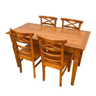 Imagem de Mesa de Jantar Madeira de Demolição 1.40 x 0.70 com 04 Cadeiras ABC Sudeste Rústico