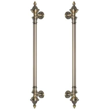 Imagem de Puxador Duplo Classic 780mm Porta Pivotante Correr Passagem Madeira Vidro Colonial 78cm Clássico Rústico Retrô Máxima Metais (Bronze Antigo)