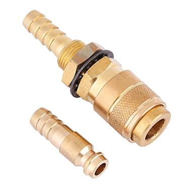Imagem de ADAPTADOR DE GÁS RELIGADO DE ÁGUA CONECTOR DE MANGUEIRA MIG TIG WELDER TOCHA RÁPIDO CONECTOR SET PARA SOLDA USO DURÁVEL (Cor de latão)