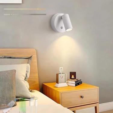 Imagem de Luz de parede LED operada por bateria com controle de toque interna recarregável por USB lâmpada de parede magnética regulável sem fio arandela controle remoto rotação livre de 360° imagem quarto sala