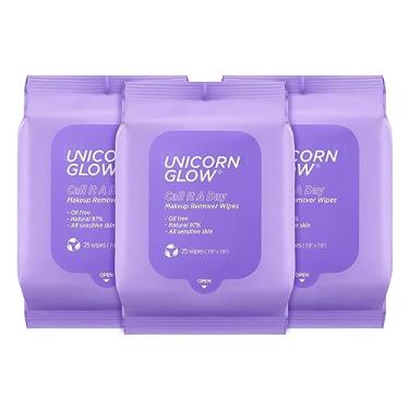 Imagem de Unicorn Glow Lenços faciais removedor de maquiagem, tamanho extragrande, fórmula vegana, tecido de fibra vegetal, removedor de maquiagem de limpeza facial sem álcool, carvão, extrato de aloe, sem