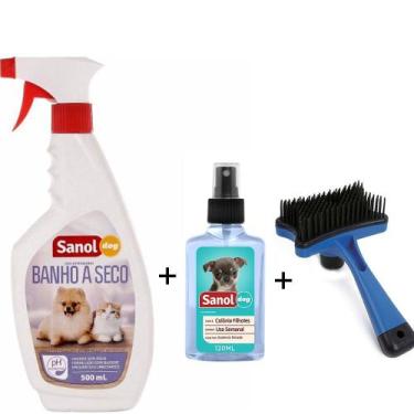 Imagem de Banho a Seco Cachorro e Gato, Colônia Baby, Escova Rasqueadeira autoli