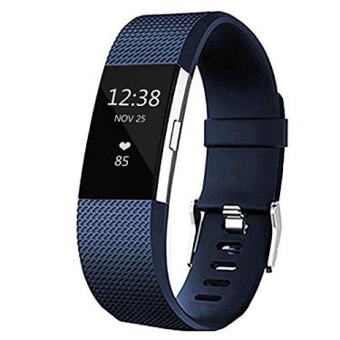 Imagem de Pulseiras de substituição para Fitbit Charge 2, pulseiras clássicas de silicone ajustáveis para Fitbit Charge 2, mulheres e homens
