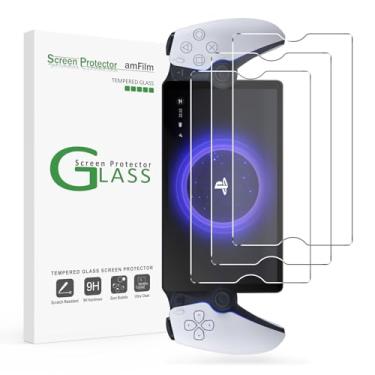 Imagem de amFilm Pacote com 3 protetores de tela de vidro temperado para PlayStation Portal Remote Player 8 polegadas – PlayStation 5 com kit de fácil instalação, transparente Ultra HD, antiarranhões, antidigitais
