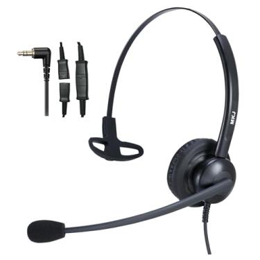 Imagem de Fone de ouvido de 2,5 mm com microfone com cancelamento de ruído para Cisco Linksys SPA Panasonic Grandstream Gigaset e telefones sem fio