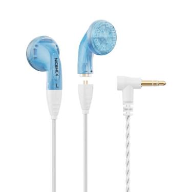 Imagem de NICEHCK Fones de ouvido YDX para iPhone de 3,5 mm, fones de ouvido audiófilos com som HiFi sem microfone, fio estéreo baixo intra-auricular para Android, PC, MacBook, laptop, jogos (azul sem microfone