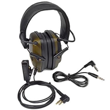 Imagem de HYS Fones de ouvido com cancelamento de ruído com redução de ruído de 23 dB/amplificação de som, fones de ouvido com fio sobre a orelha com redução de ruído ativo fino para Motorola BRP40 CLS1413