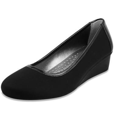 Imagem de LONDON FOG Vestido de neoprene Chester Wedge, Neoprene preto, 36