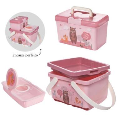 Imagem de Kit caixas organizadora farmácia + fraldas + porta lenço umedecido - m
