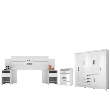 Imagem de Conjunto Quarto De Casal Completo Trieste Branco