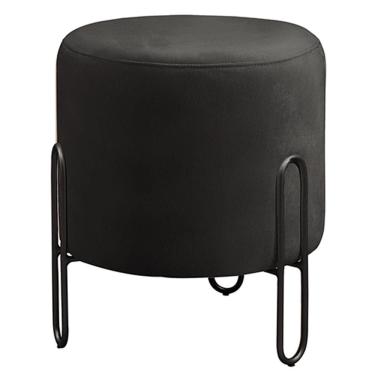 Imagem de Puff Banqueta Mali Luxo Base Preta Castellar Móbile Corino Preto