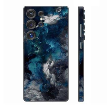 Imagem de Skin Wrap para Samsung Galaxy S25 Ultra, adesivo de telefone para parte traseira, câmera, moldura (nuvens azuis)