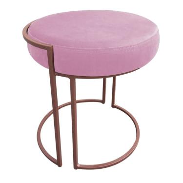 Imagem de Puff Love Suede Base Cobre D\'rossi Cor Rosa Bebê