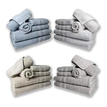 Imagem de Jogo De Toalhas 8 Banhos 8 Rostos 8 Pisos Grossa Az+br+bg+cz