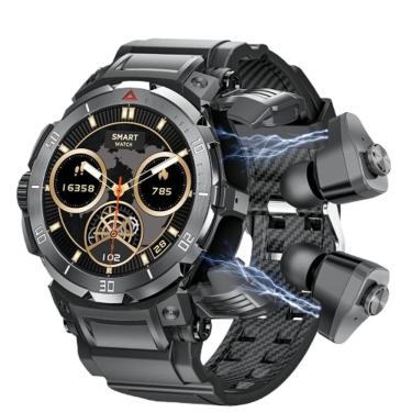 Imagem de Relógio Inteligente, Chamadas Sem Fio, Fones De Ouvido Embutidos, Esportivo Preto