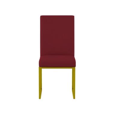 Imagem de Kit 8 Cadeiras Para Mesa De Jantar Base Industrial Dourado Balaqui Cor:marsala