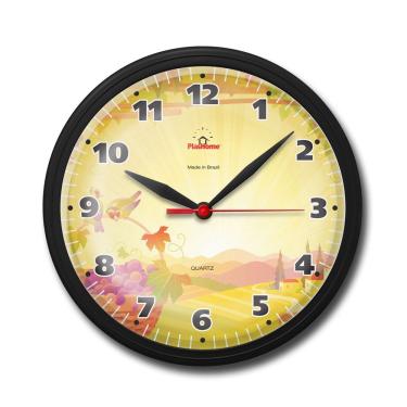 Imagem de Relógio De Parede Omega 24cm Quartz Phr003 Diversos Modelos Preto Natureza