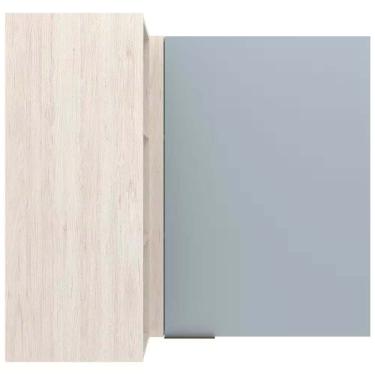 Imagem de Armário Aéreo De Canto Bartira Cristal Mdp 15mm Com 1 Porta Freixo-azul Wood