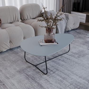 Imagem de Mesa De Centro Trude Organica 35cm X 90cm X 60cm Cristal Preto