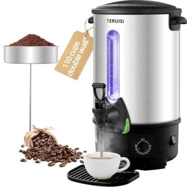 Imagem de TERUISI Urna de café comercial, cafeteira comercial (110 xícaras/16L)