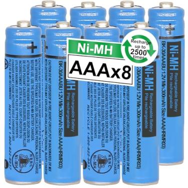 Imagem de OSIM 8 Pilhas Recarregáveis Aaa Bk-30Aaabu Ni-Mh 300Mah 1,2V Para Telefones Sem Fio, Controles Remotos E Eletrônicos Panasonic